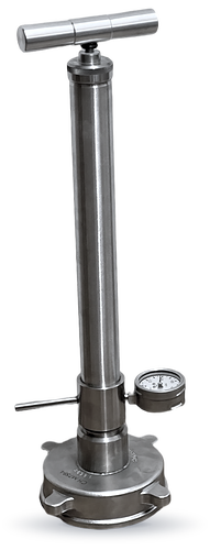 Vacuum test pump for rail tank cars (5.5 inch) with T-handle, vacuum gauge and connecting piece
